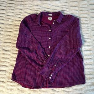 j.crew ★ blue and red plaid button-down long sleeve shirt